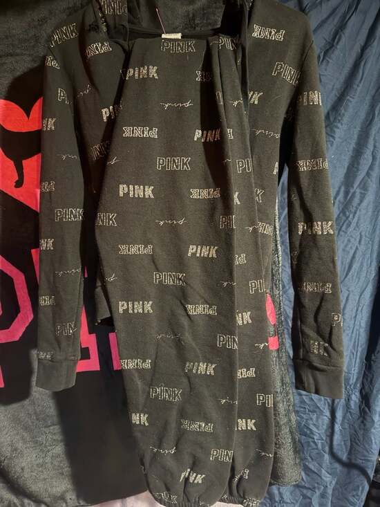 Victoria's Secret PINK Other - Victoria's Secret PINK All-Over Logo Zip-Up Hoodie and Jogger Set Size XS